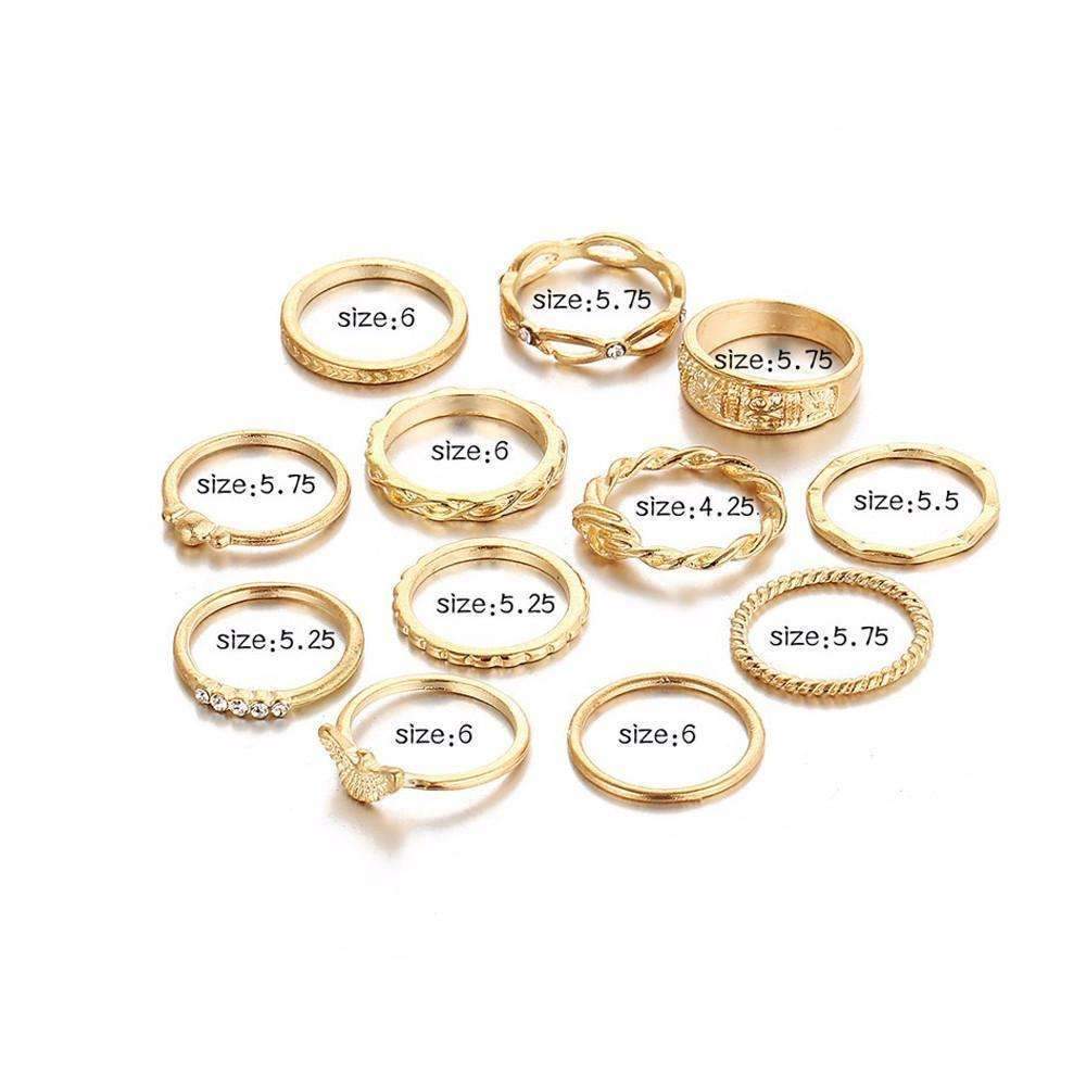 Golden Ring Set – Conjunto de Anéis Dourados - Estilo e sofisticação