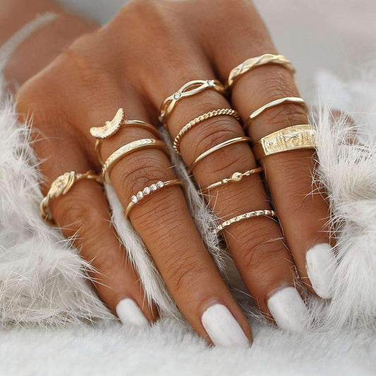 Golden Ring Set – Conjunto de Anéis Dourados - Estilo e sofisticação